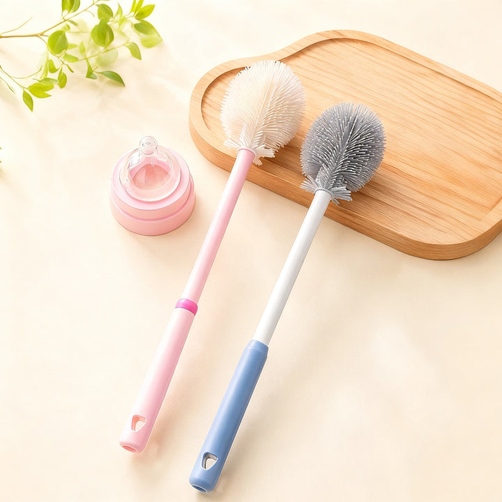 Silicone cleaning brush for baby bottles and teats
