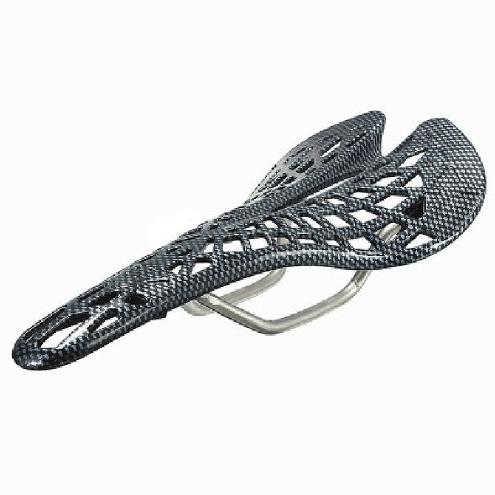 Bicycle saddle made of carbon fiber