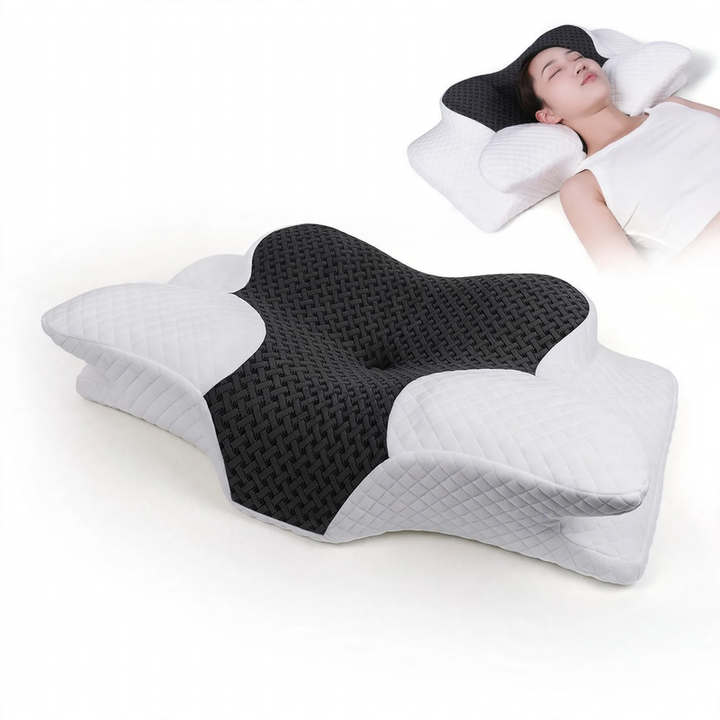 Ergonomic neck support pillow made of memory foam