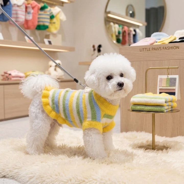 Striped knit sweater for small dogs