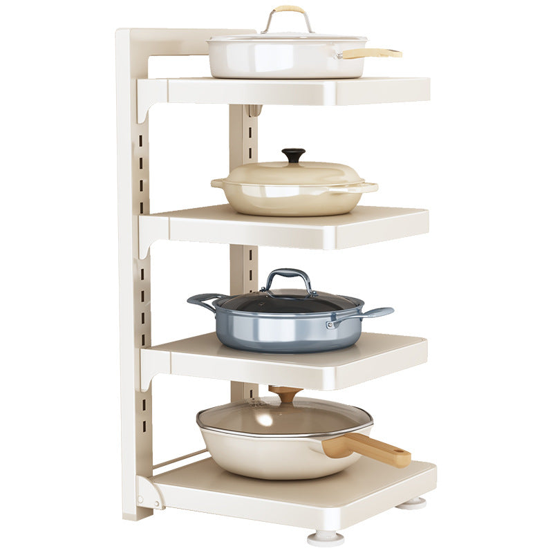 Multi-tier kitchen shelf for pots and pans