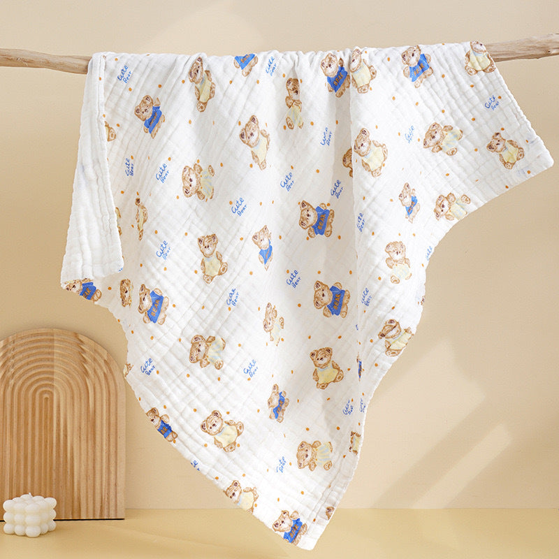 Cotton bath towel, 4-ply, with patterns