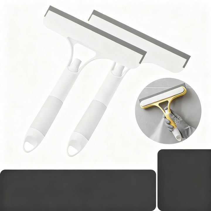 Window cleaner with spray bottle and squeegee