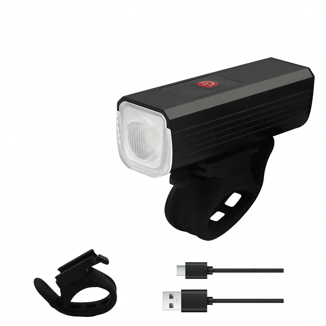 Bicycle front light, USB-C, rechargeable, waterproof