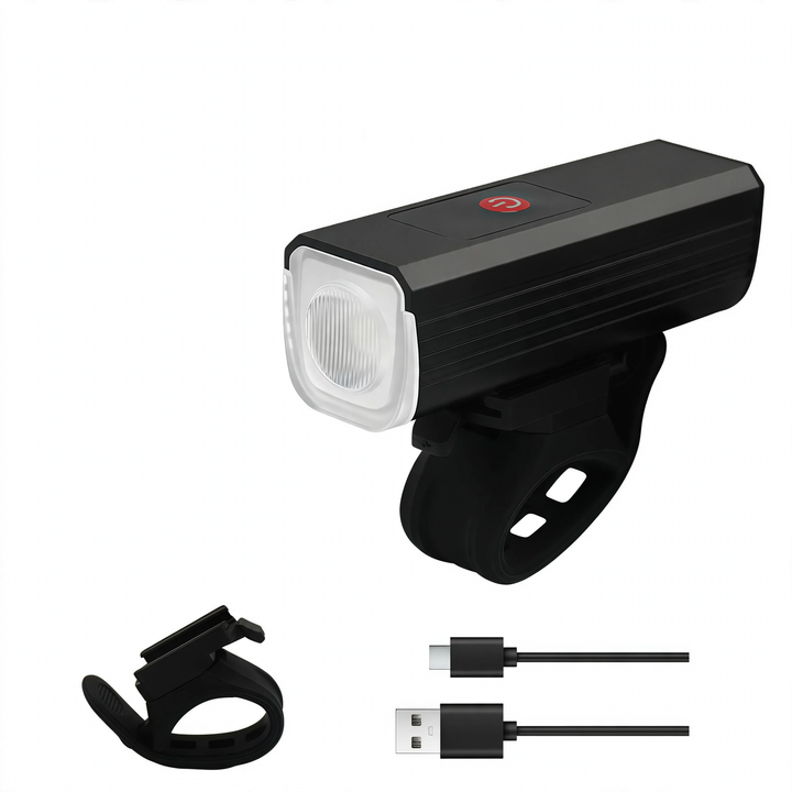 Bicycle front light, USB-C, rechargeable, waterproof