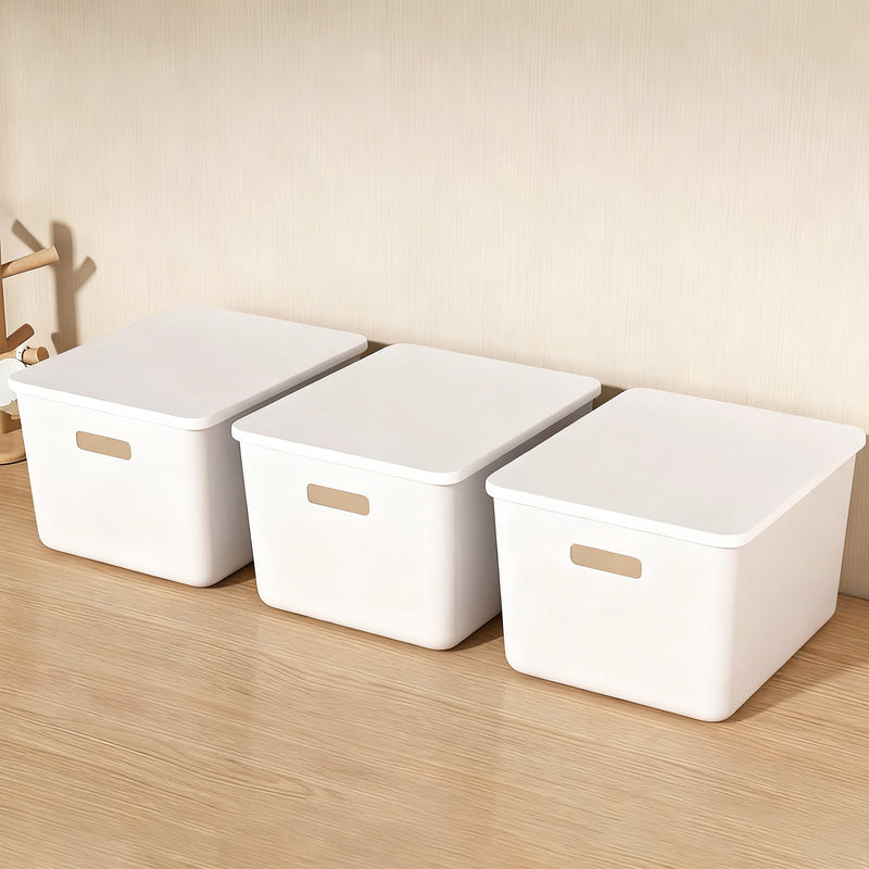 Plastic storage box for desk and cabinet