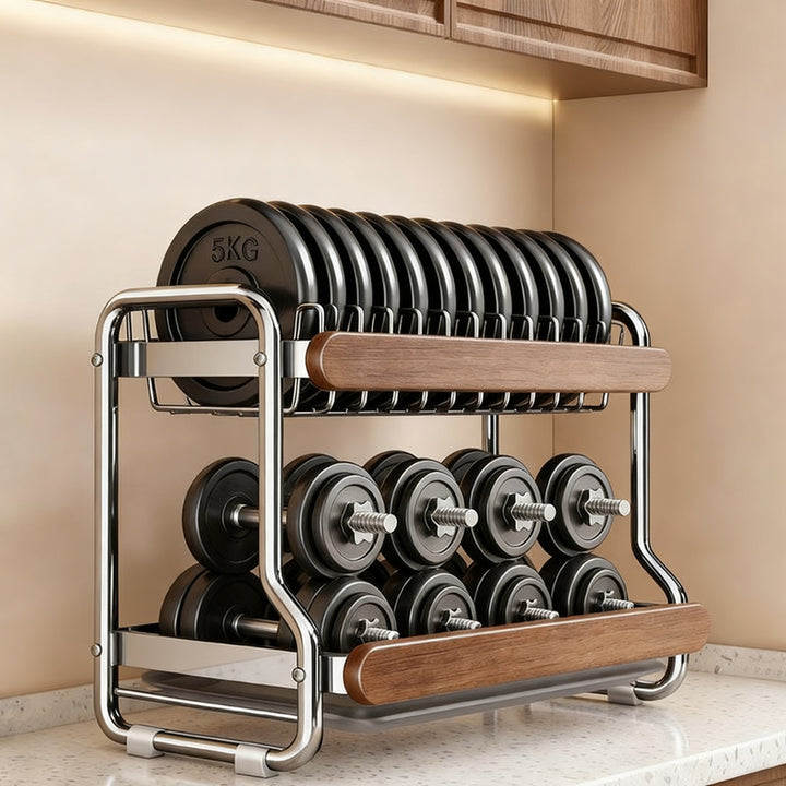 Stainless steel dish rack, 2–3 tiers, vintage design