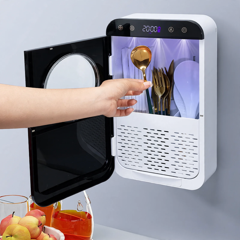Disinfecting stick holder, plastic, wall mountable