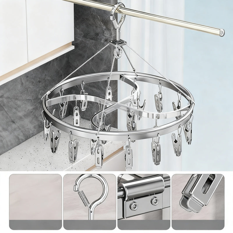 Aluminum clothes dryer with clips
