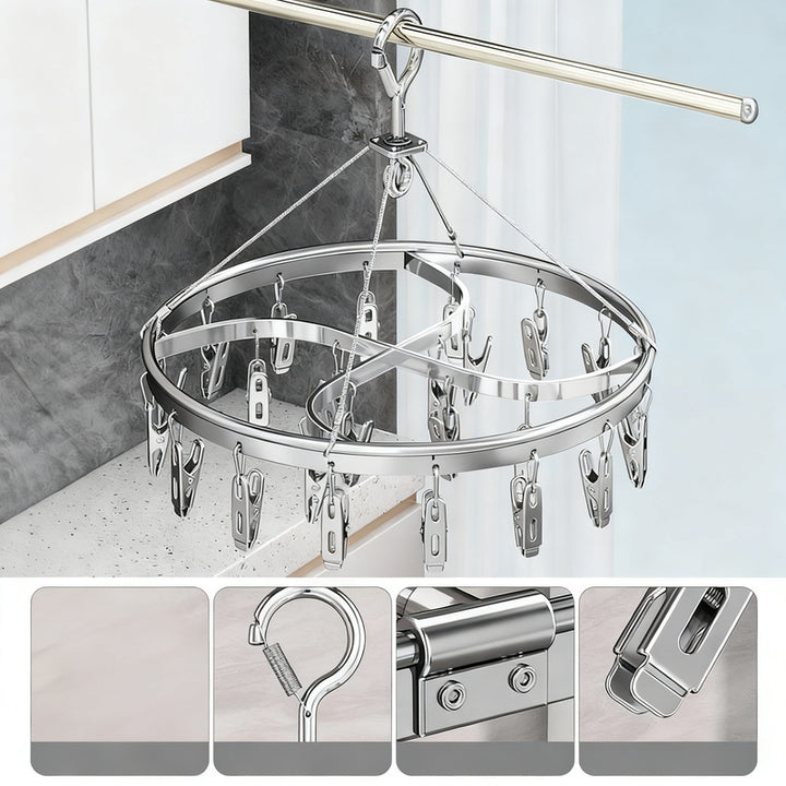 Aluminum clothes dryer with clips