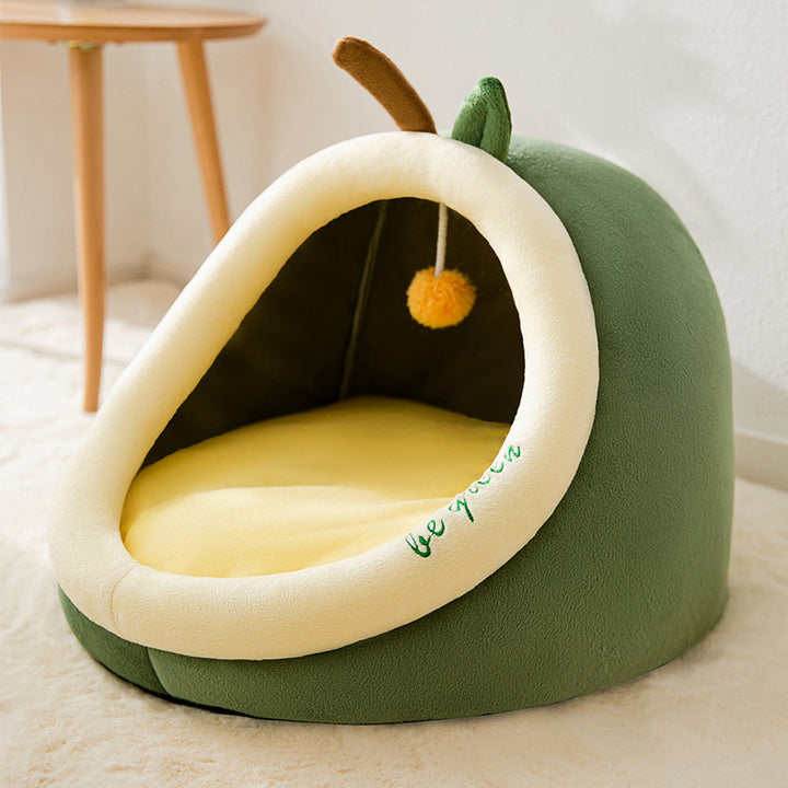 Cat bed, semi-enclosed, washable, year-round