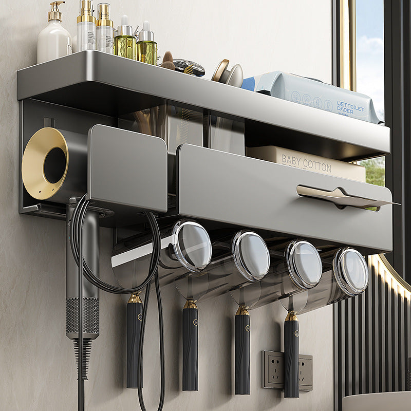 Aluminum bathroom shelf, 4-in-1, for 2–4 people