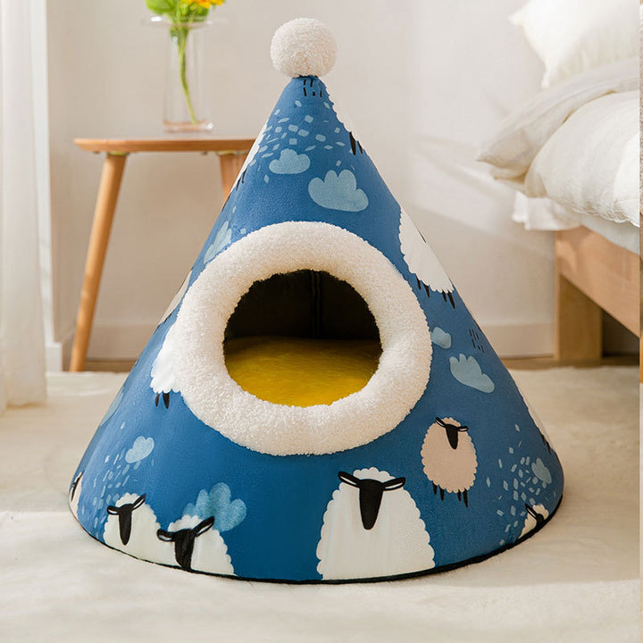 Enclosed house tent for cats and small dogs