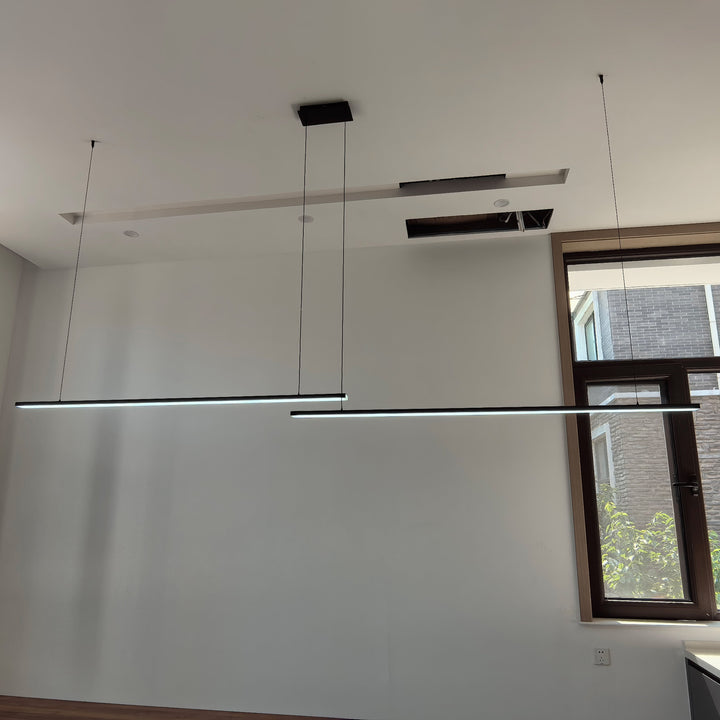 Linear Pendant Light Metal 39 in Adjustable Kitchen Island LED Warm White 3000K-6000K Modern Dining Room Hanging Lamp | Kalsten