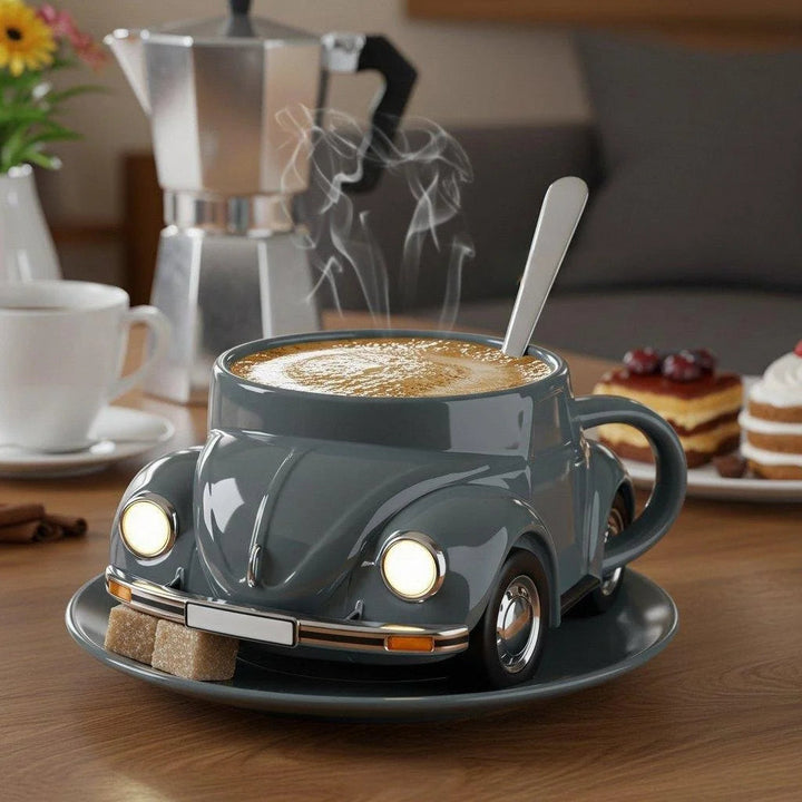 Kalsten | RetroCar Ceramic Coffee Mug – Unique 3D Design for Coffee & Tea