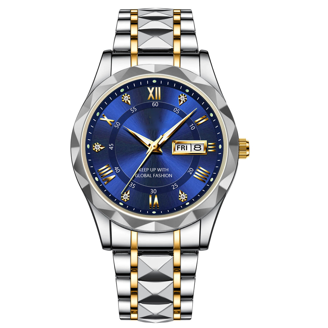 Kalsten | Waterproof Luminous Stainless Steel Two-tone Quartz Men's Watch