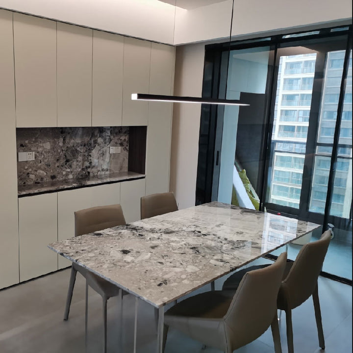 Linear Pendant Light Metal 39 in Adjustable Kitchen Island LED Warm White 3000K-6000K Modern Dining Room Hanging Lamp | Kalsten