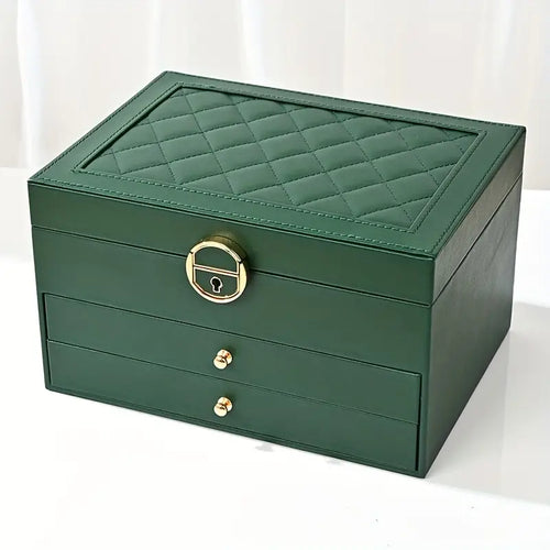 Lockable Multi-Layer Leather Jewelry Box Noxord