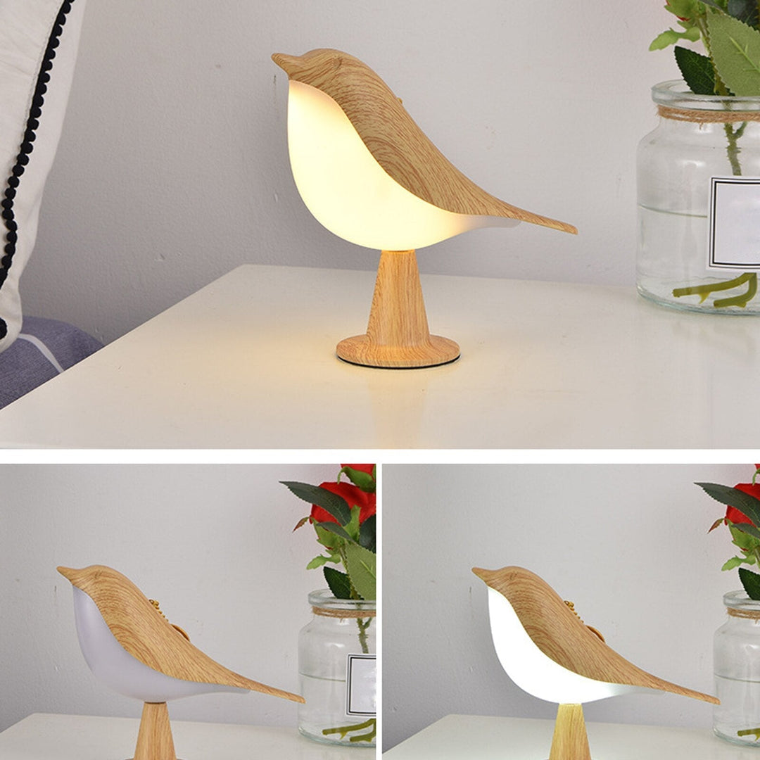Bird Design Wooden Style Table Lamp Noxord