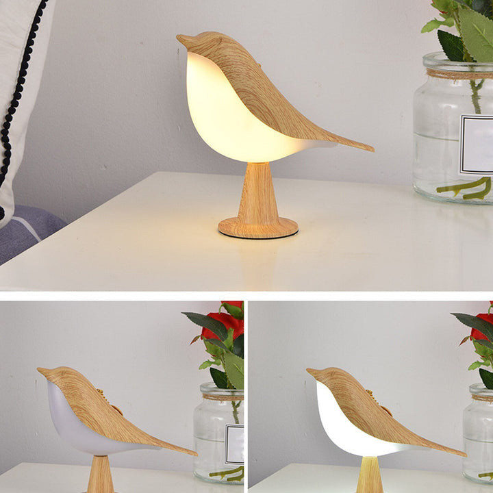 Bird Design Wooden Style Table Lamp Noxord