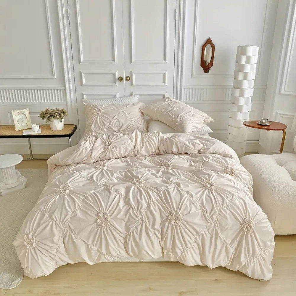 Pleated Microfiber Bedding Set Noxord