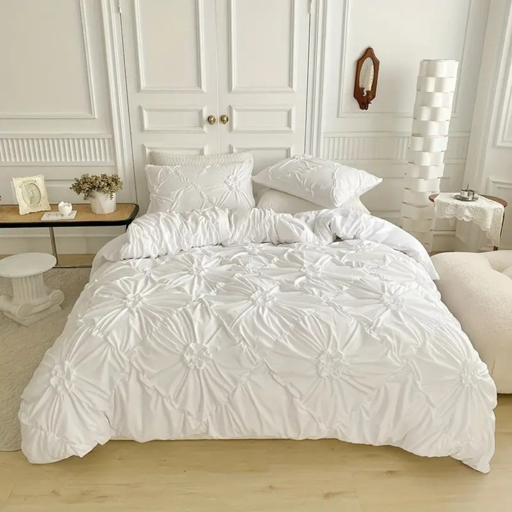 Pleated Microfiber Bedding Set Noxord