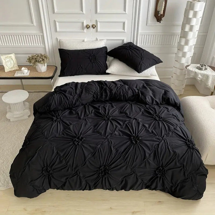 Pleated Microfiber Bedding Set Noxord