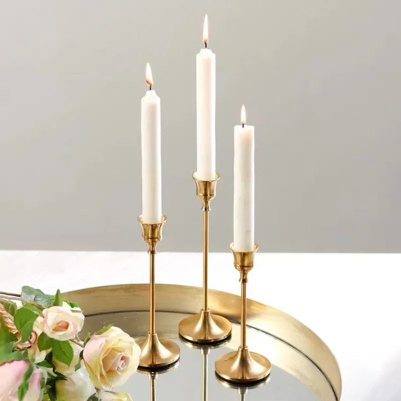 Gold Metal Candle Holders – Table Set Noxord