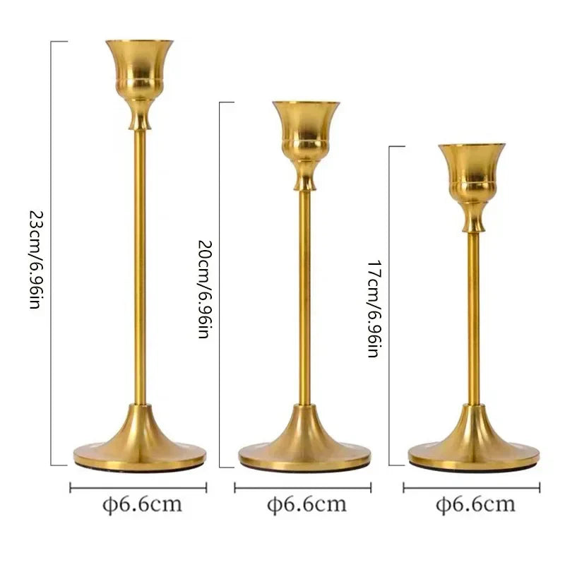 Gold Metal Candle Holders – Table Set Noxord