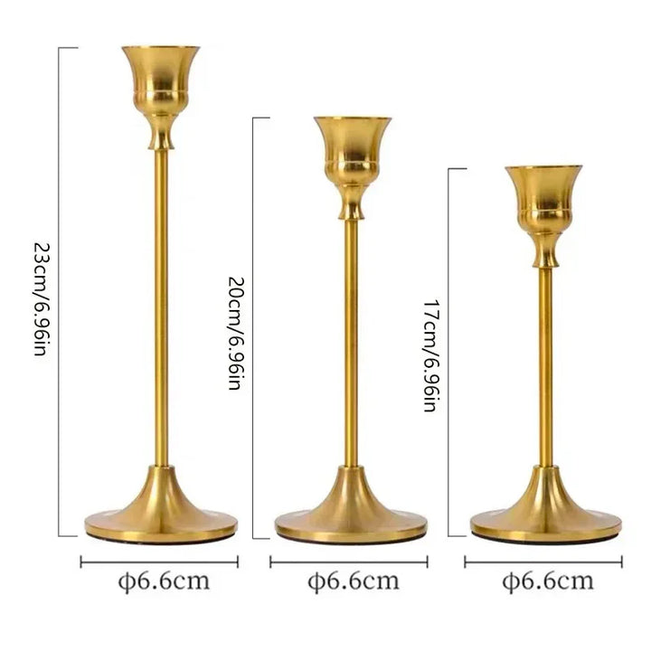 Gold Metal Candle Holders – Table Set Noxord