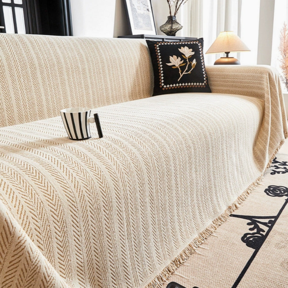 Herringbone Chenille Sofa Cover Noxord