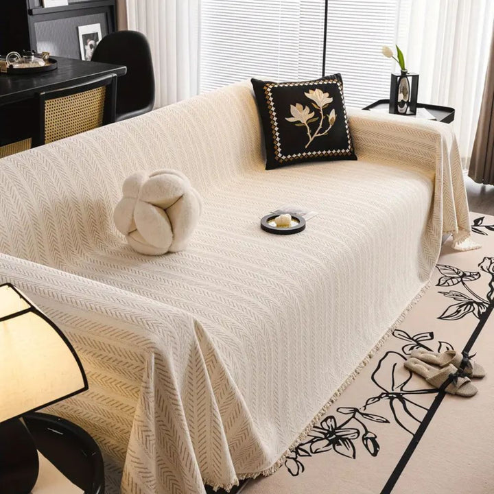 Herringbone Chenille Sofa Cover Noxord