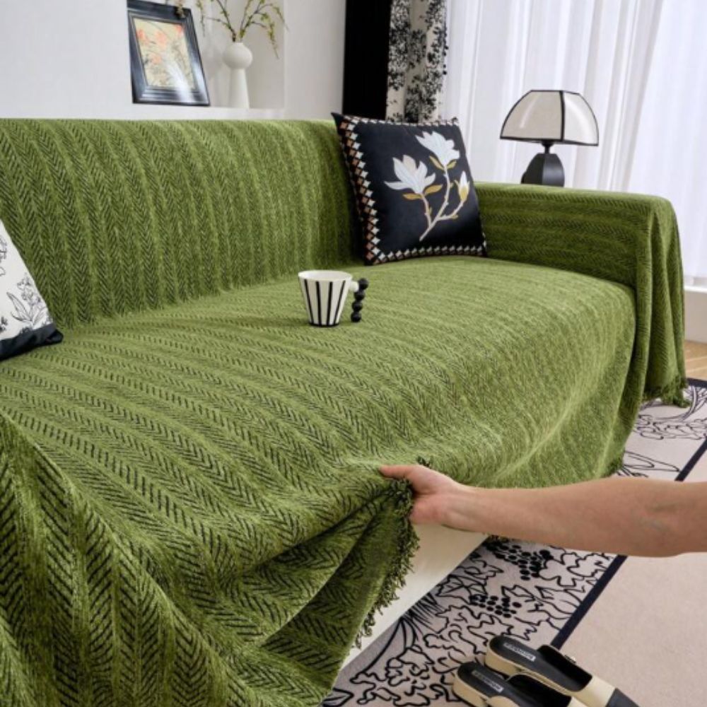 Herringbone Chenille Sofa Cover Noxord