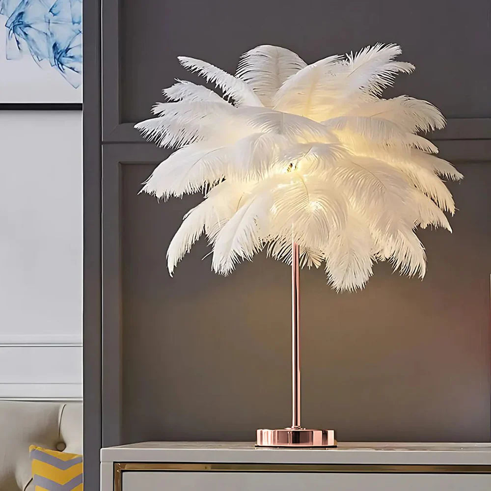 Modern Feather Shade Table Lamp Noxord