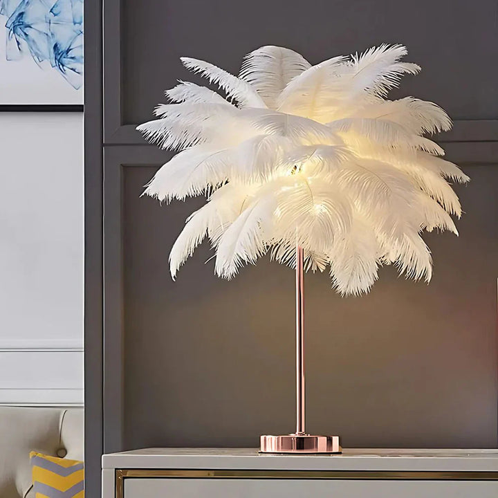 Modern Feather Shade Table Lamp Noxord