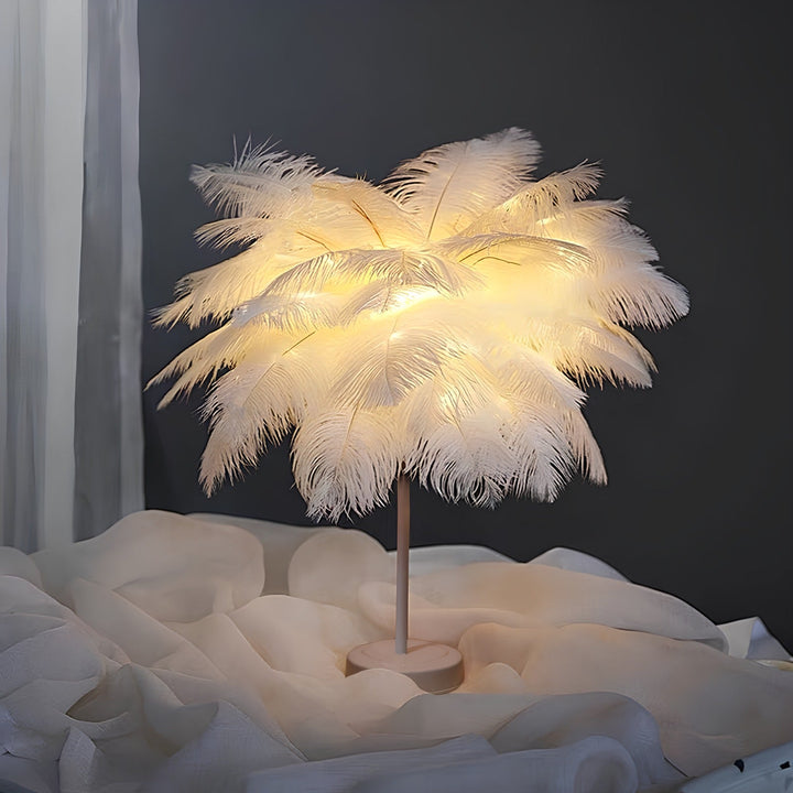 Modern Feather Shade Table Lamp Noxord