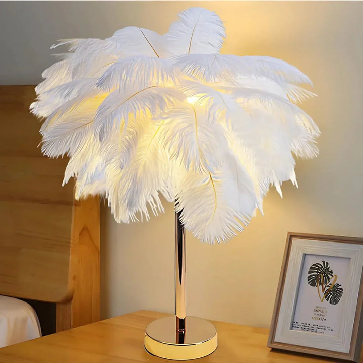 Modern Feather Shade Table Lamp Noxord