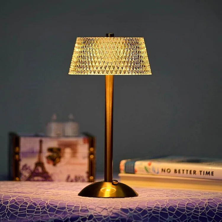 Crystal Shade USB Rechargeable Table Lamp Noxord