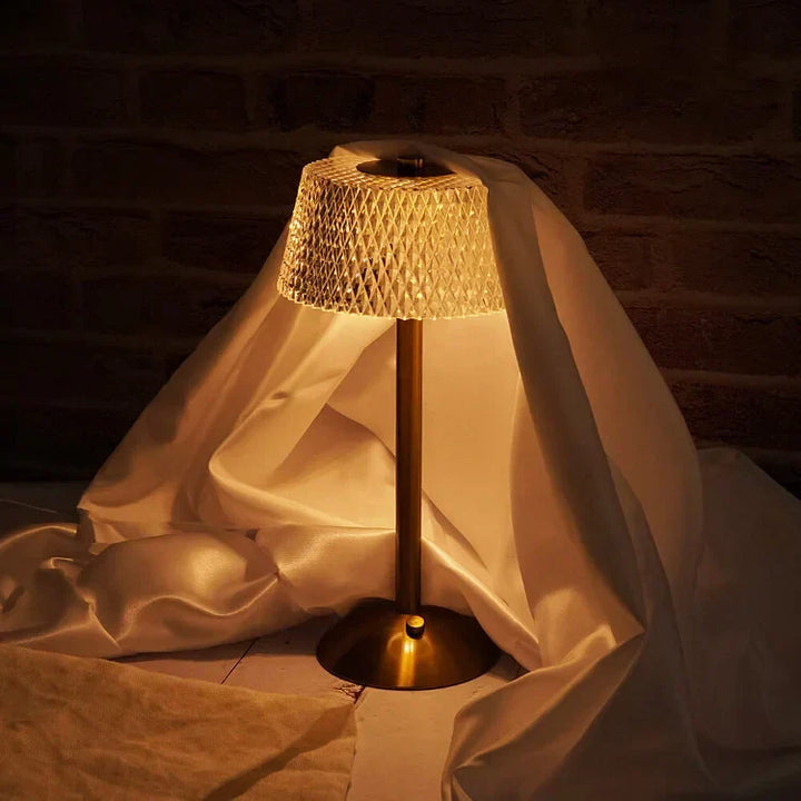 Crystal Shade USB Rechargeable Table Lamp Noxord