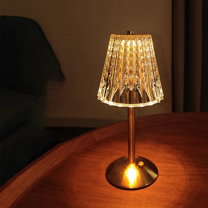 Crystal Shade USB Rechargeable Table Lamp Noxord