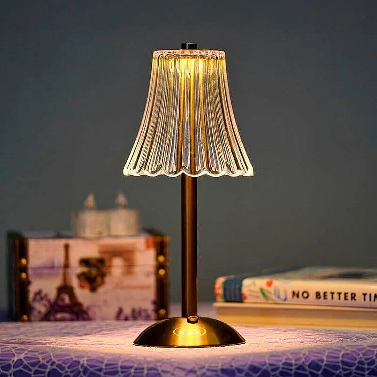 Crystal Shade USB Rechargeable Table Lamp Noxord