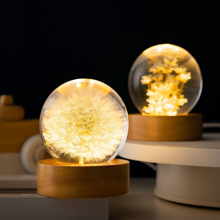 Crystal Ball Lamp with Eternal Flowers – Lumora | Kalsten