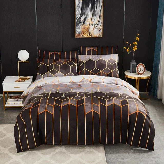 Geometric Luxury Duvet Cover – Breathable & Cooling Noxord