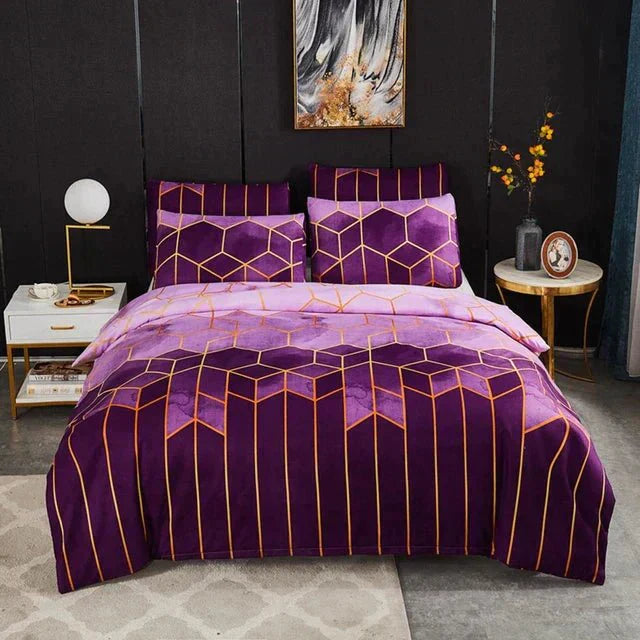 Geometric Luxury Duvet Cover – Breathable & Cooling Noxord
