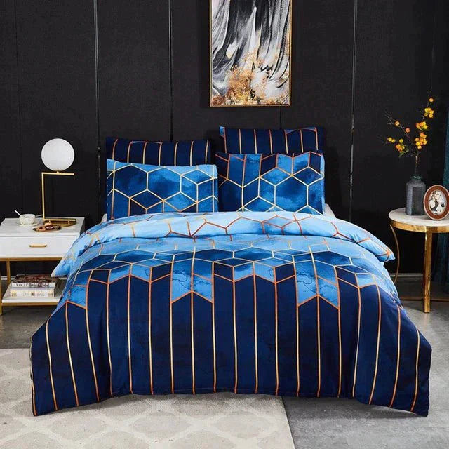 Geometric Luxury Duvet Cover – Breathable & Cooling Noxord