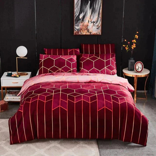 Geometric Luxury Duvet Cover – Breathable & Cooling Noxord