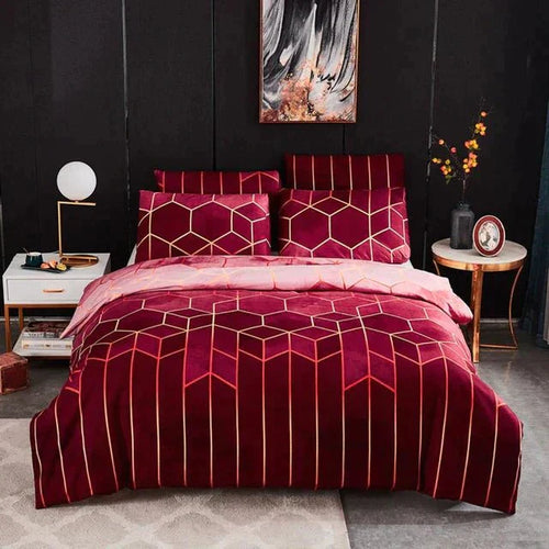 Geometric Luxury Duvet Cover – Breathable & Cooling Noxord