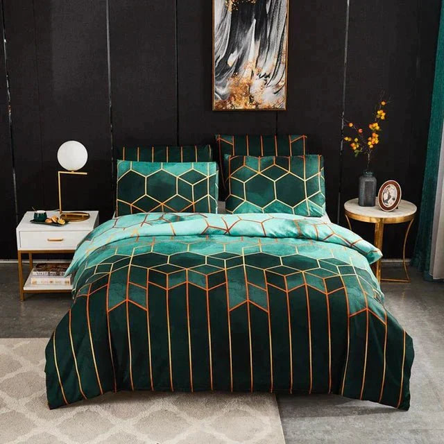 Geometric Luxury Duvet Cover – Breathable & Cooling Noxord