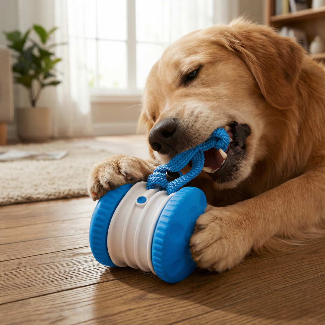 Interactive & Durable Dog Ball – Motion Toy with Tug Rope in Dog Colours Kalsten