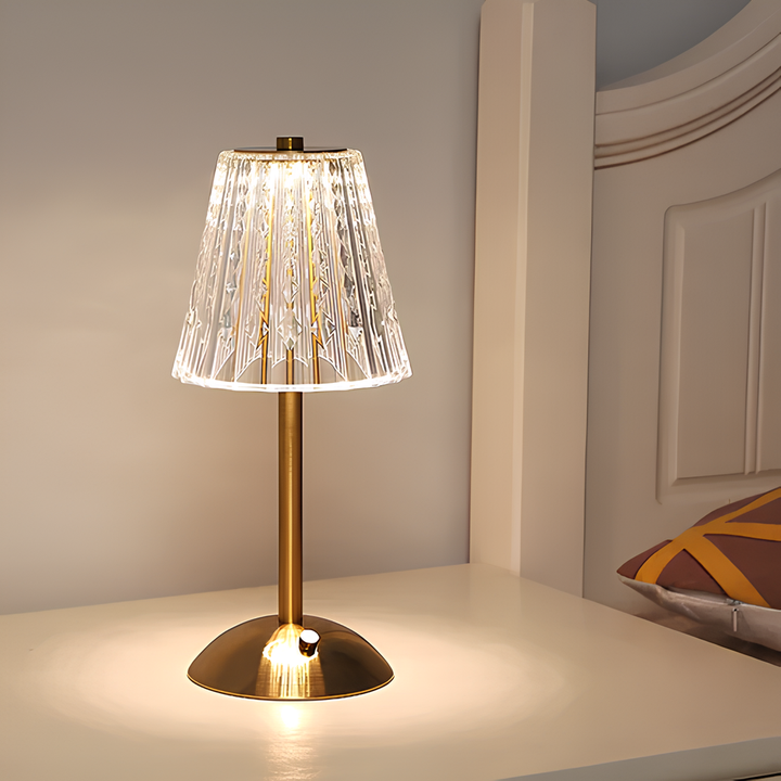 Crystal table lamp with warm light and built-in battery | Kalsten